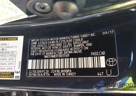 2018 Toyota C-Hr Xle Premium from USA, damaged, VIN NMTKHMBX9JR035569